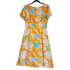 Tracy Reece orange floral print A-line dress